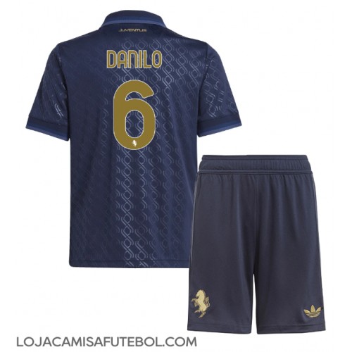 Camisa de Futebol Juventus Danilo Luiz #6 Equipamento Alternativo Infantil 2024-25 Manga Curta (+ Calças curtas)